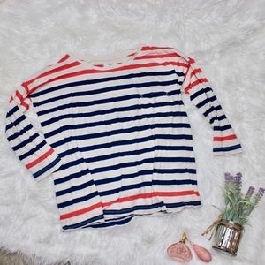 Madewell Soft Fall Stripes Long Sleeve Top Large